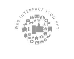 Web interface icon set design on white background. vector