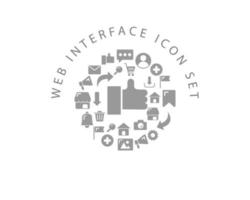 Web interface icon set design on white background. vector