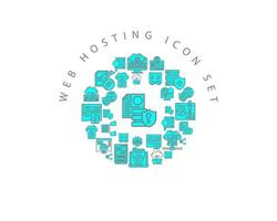 Web hosting icon set design on white background. vector