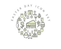 Easter day icon set design on white background. vector