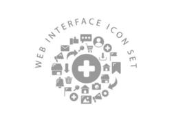 Web interface icon set design on white background. vector
