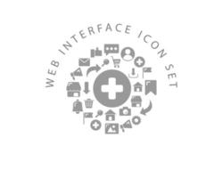 Web interface icon set design on white background. vector