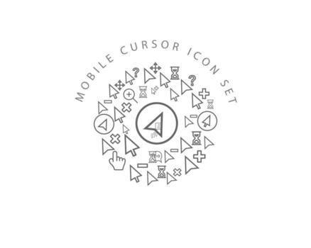 diseño de conjunto de iconos de cursor móvil sobre fondo blanco. vector