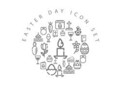 Easter day icon set design on white background. vector