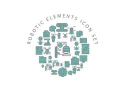 Robotic elements icon set design on white background. vector