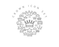 Crown icon set design on white background. vector