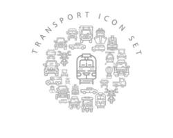 diseño de conjunto de iconos de transporte sobre fondo blanco. vector