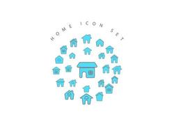 Home icon set design on white background. vector