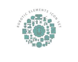 Robotic elements icon set design on white background. vector