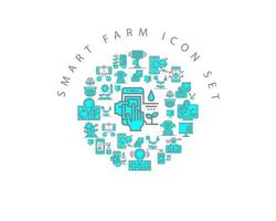 smart farm icon set design on white background. vector