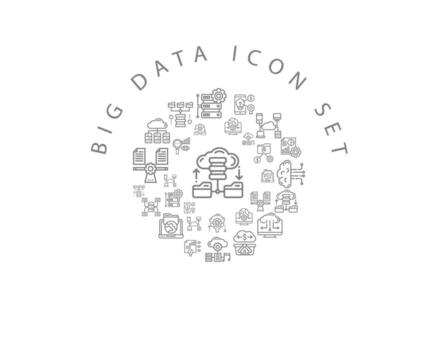 Big data icon set design on white background vector