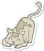 sticker of a cartoon cat playing vector