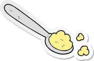 sticker of a cartoon spoonful vector