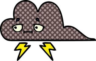 comic book style cartoon storm cloud vector