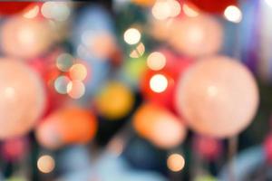 Colorful lighting woven balls blurry and bokeh background. photo