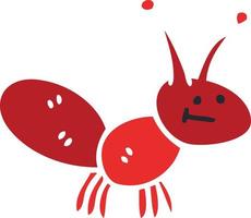 quirky hand drawn cartoon ant vector