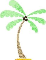 quirky retro illustration style cartoon palm tree vector