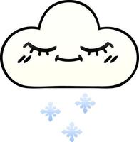 nube de nieve de dibujos animados sombreado degradado vector