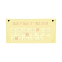 Monthly habit tracker. Habit formation. Achievements of goals. Template for a diary. Mark completed. Resource status and self-improvement. Vector illustration, hand drawn