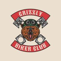 Hand Drawn Vintage style of mascot Motorcycle and garage logo badge vector