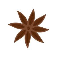 anise asterisk doodle isolated on white background. Essential oil and medicinal plant. Fragrant spice for food, decoration and flavoring. Universal design. Vector illustration, hand drawn