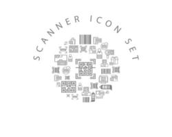 Scanner  icon set design on white background. vector