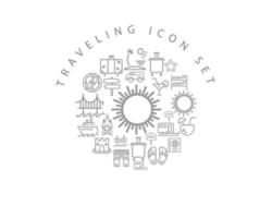 Traveling icon set design on white background. vector