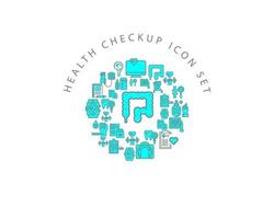 health checkup icon set design on white background vector