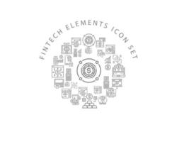 Fintech elements icon set design on white background vector