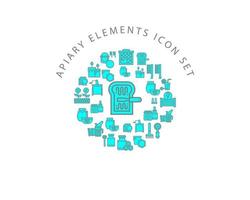 Apiary elements icon set design on white background vector