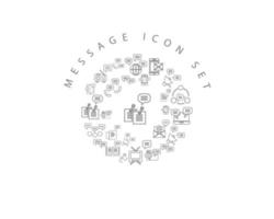 diseño de conjunto de iconos de mensaje sobre fondo blanco vector