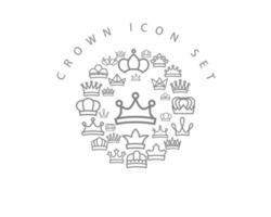Crown icon set design on white background. vector