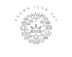 Crown icon set design on white background. vector