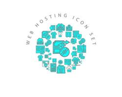 Web hosting icon set design on white background. vector