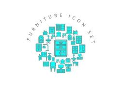 Furniture icon set design on white background vector