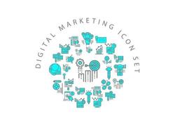 Digital Marketing icon set design on white background vector