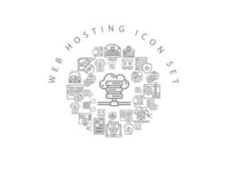 Web hosting icon set design on white background. vector