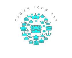 Crown icon set design on white background. vector