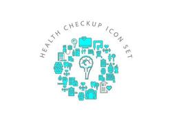 health checkup icon set design on white background vector