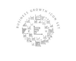 Business growth icon set design on white background. vector