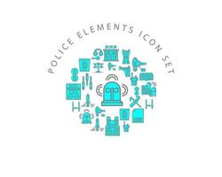 Police elements icon set design on white background vector