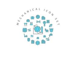 Mechanical icon set design on white background. vector