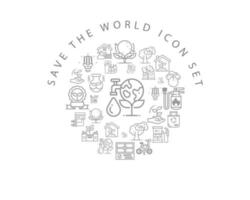 Save the world icon set design on white background vector