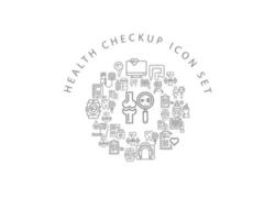 health checkup icon set design on white background vector