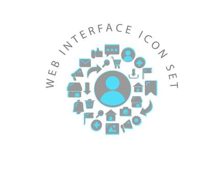 diseño de conjunto de iconos de interfaz web sobre fondo blanco. vector