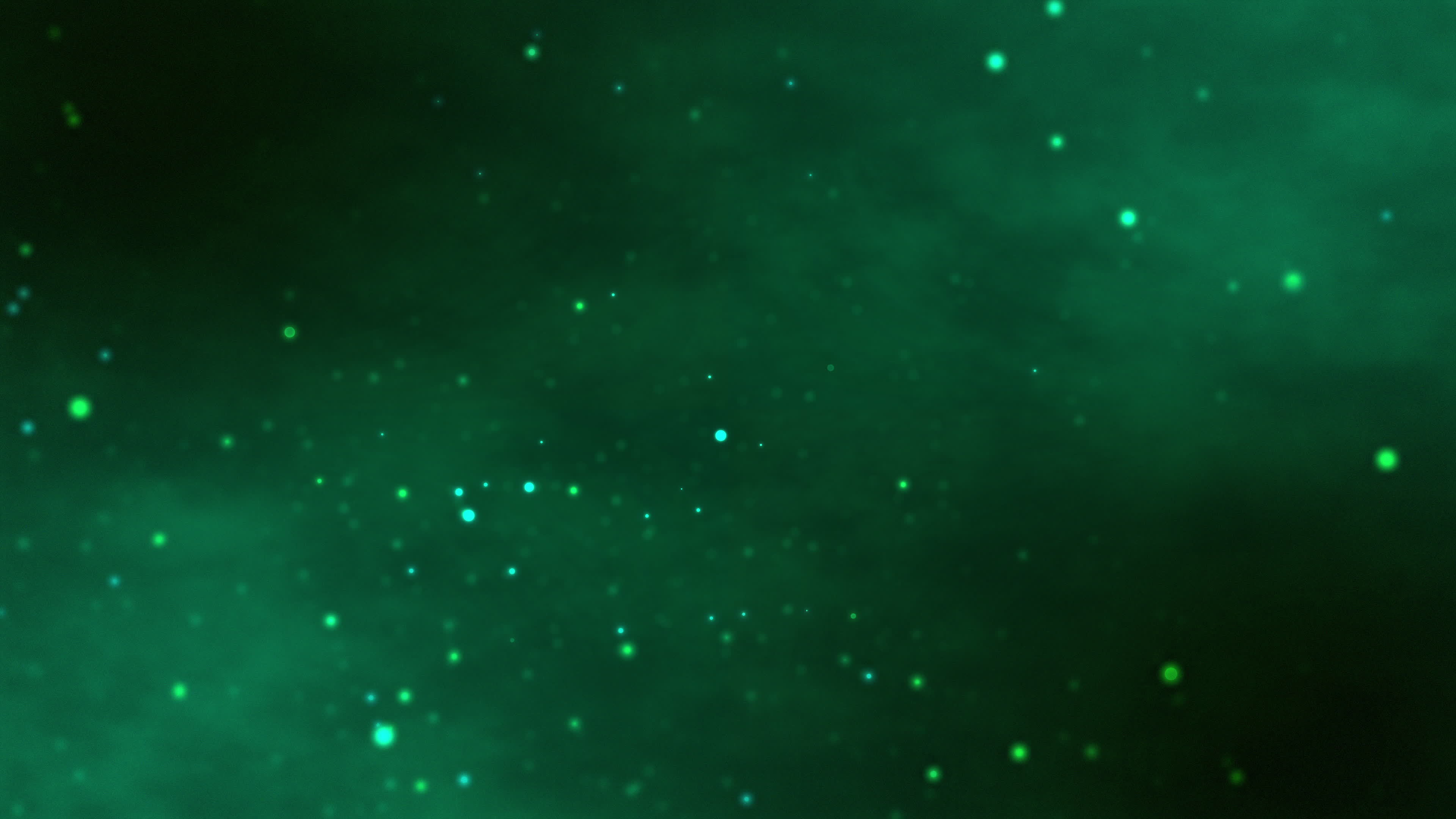 Green Shiny Space Particle powder Looping flow Animation for Abstract