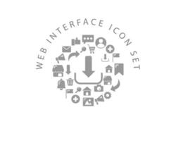 Web interface icon set design on white background. vector