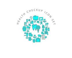 health checkup icon set design on white background vector