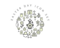 Easter day icon set design on white background. vector