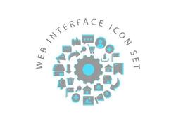 diseño de conjunto de iconos de interfaz web sobre fondo blanco. vector